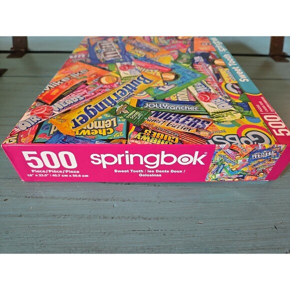 Springbok's 500 Piece Jigsaw Puzzle SWEET TOOTH Candy Bars M&M Reeses Complete - Picture 4 of 6